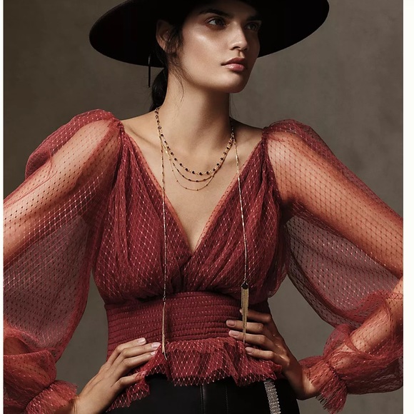 Anthropologie Tops - Anthropologie tulle top new with tags xl